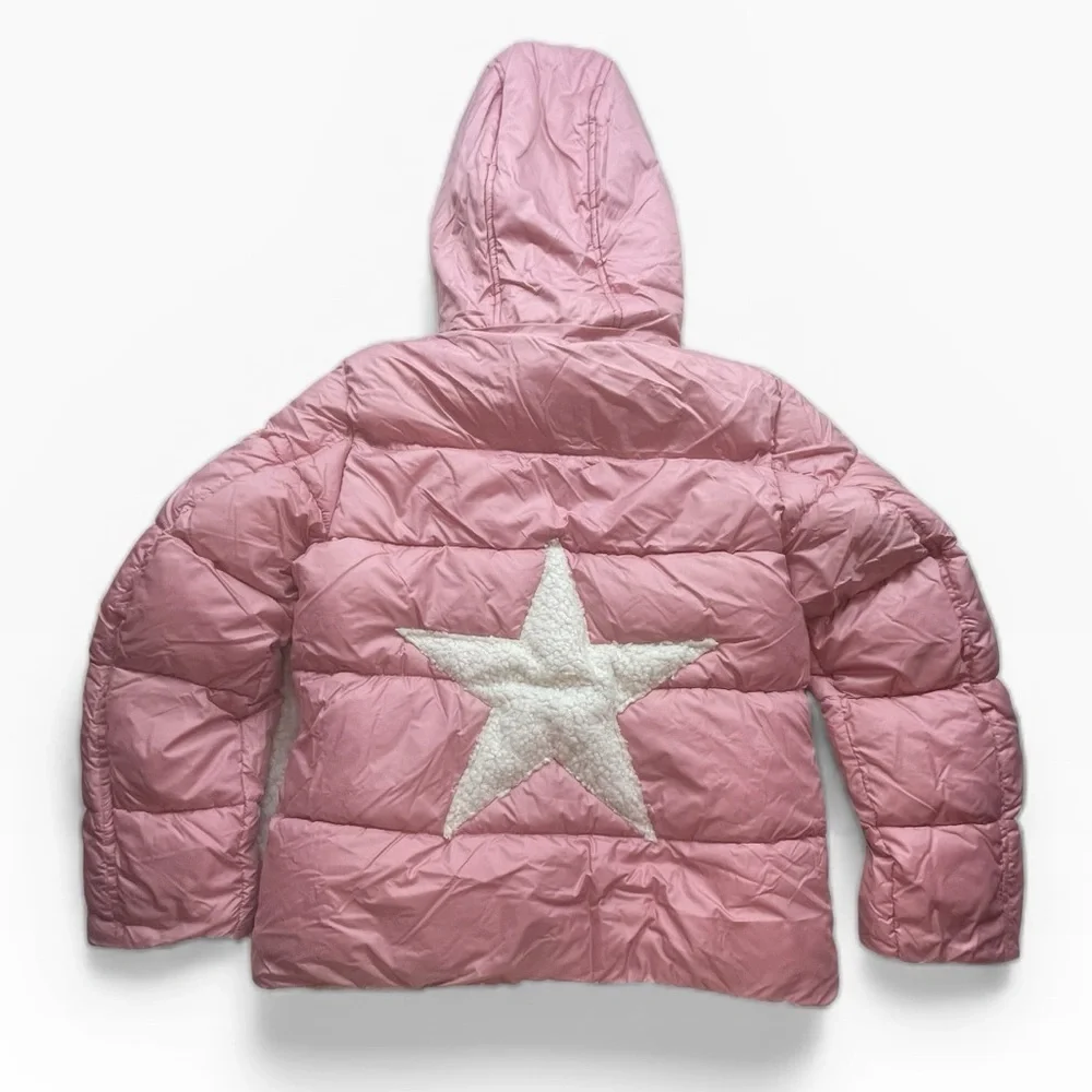 Sam Edelman Jacket Pink Sherpa Star Puffer Youth L 14/16 NWT